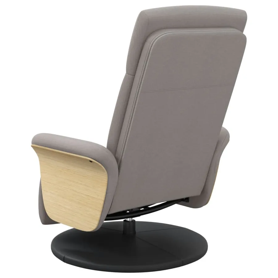 Fauteuil inclinable avec repose-pieds taupe tissu - 5