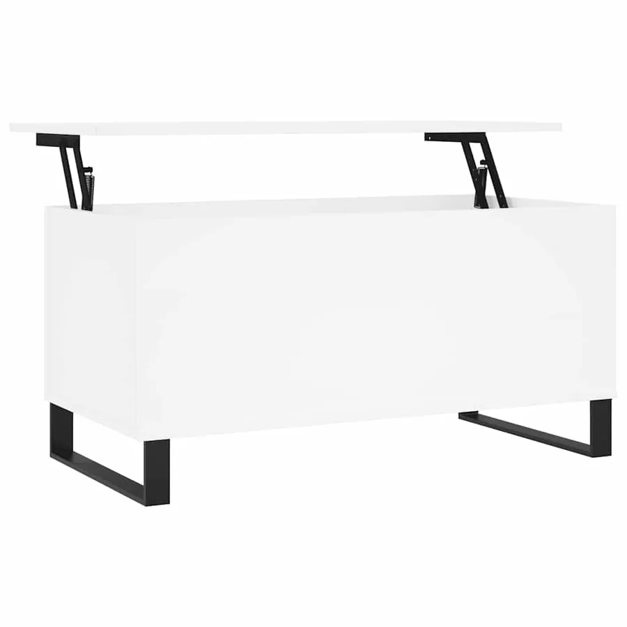 Table basse Blanc 90x44,5x45 cm Bois d'ingénierie - 2