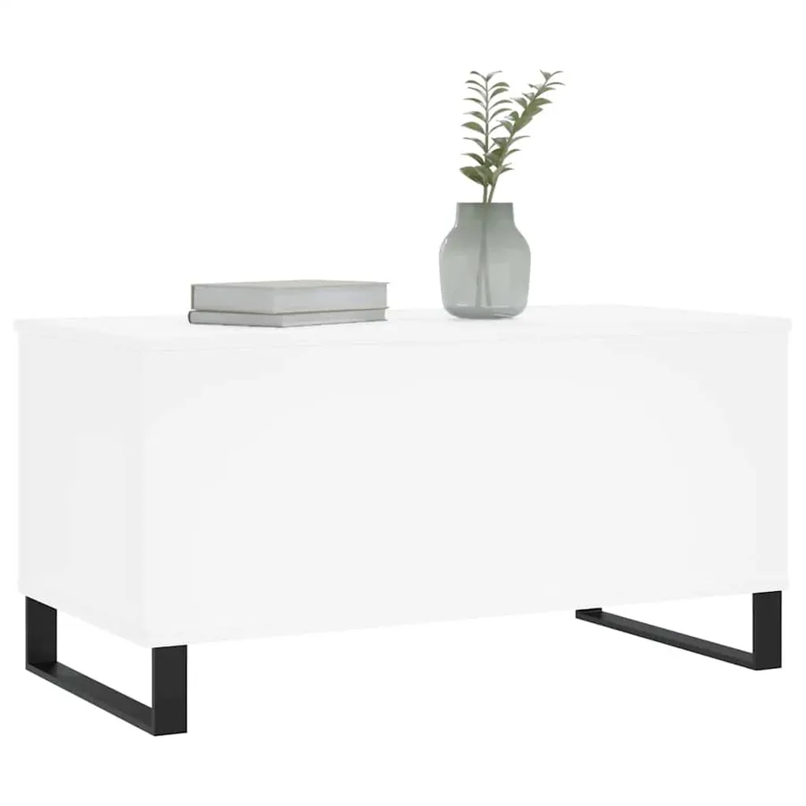 Table basse Blanc 90x44,5x45 cm Bois d'ingénierie - 4