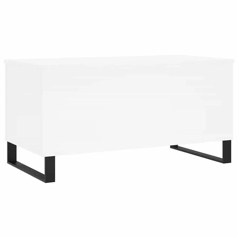 Table basse Blanc 90x44,5x45 cm Bois d'ingénierie - 5