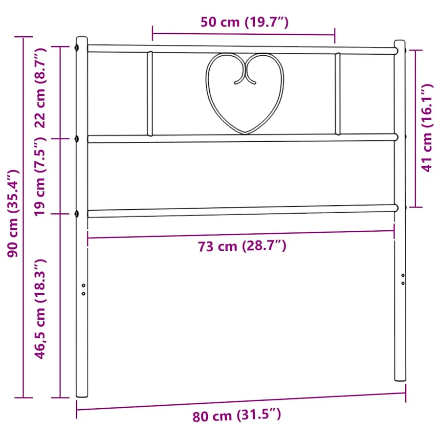 Tête de lit de remplacement métal blanc 75 cm - 7