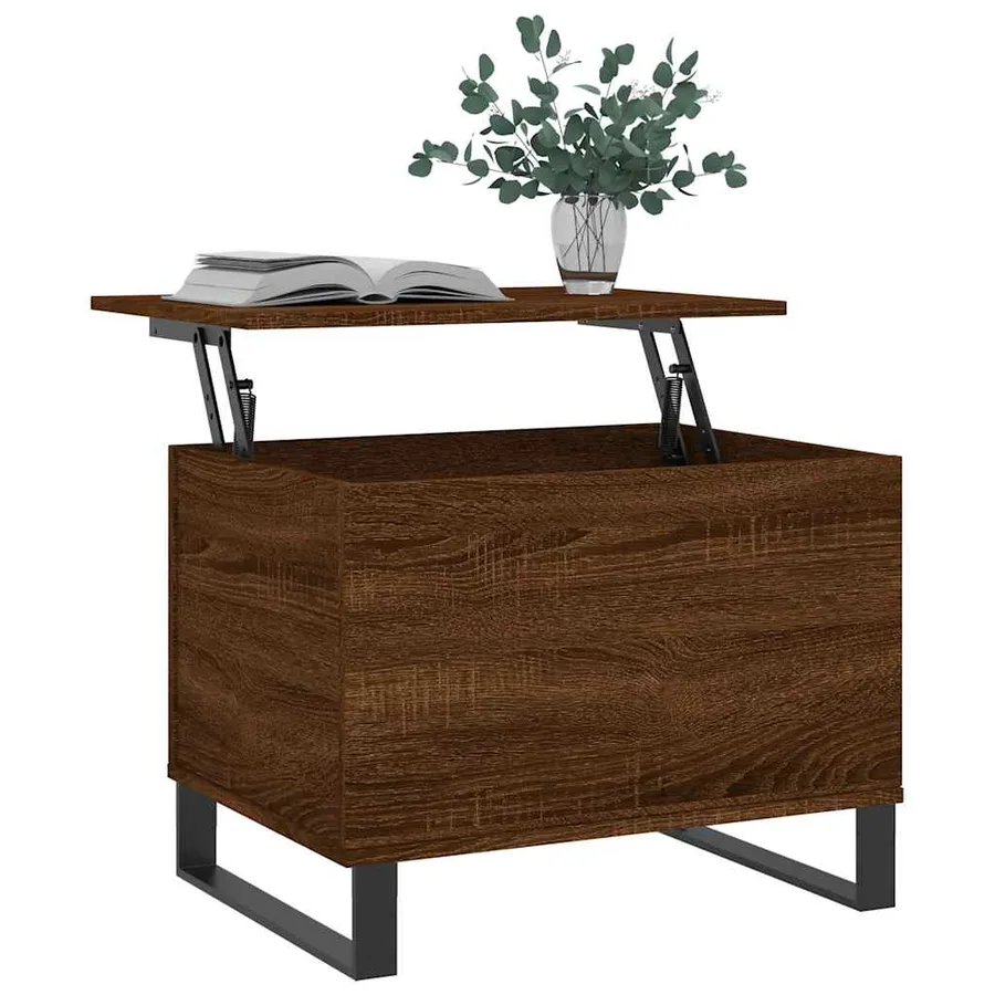 Table basse Chêne marron 60x44,5x45 cm Bois d'ingénierie - 3