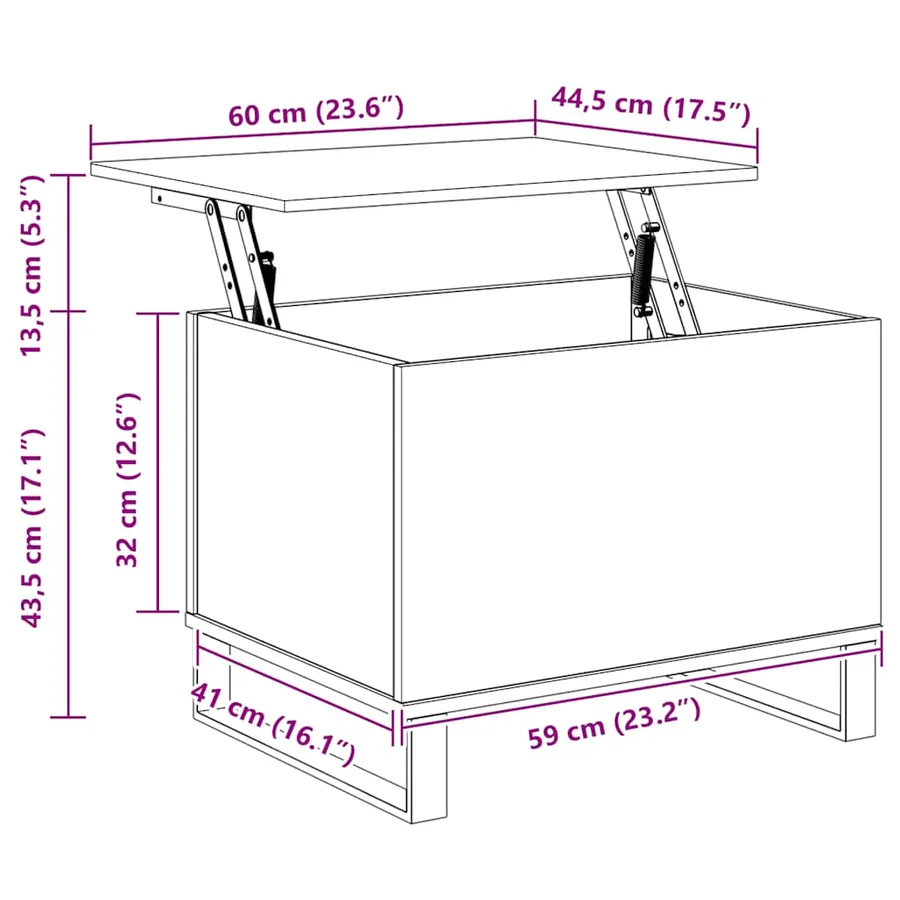 Table basse Blanc 60x44,5x45 cm Bois d'ingénierie - 11