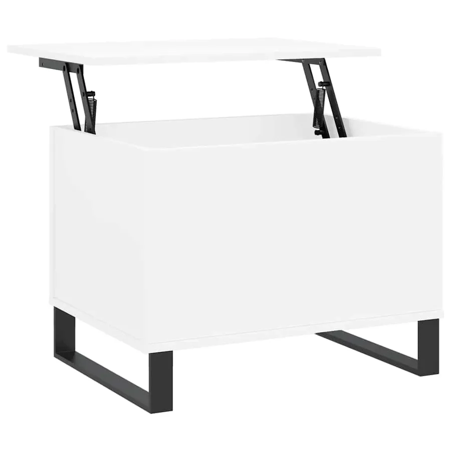 Table basse Blanc 60x44,5x45 cm Bois d'ingénierie - 2