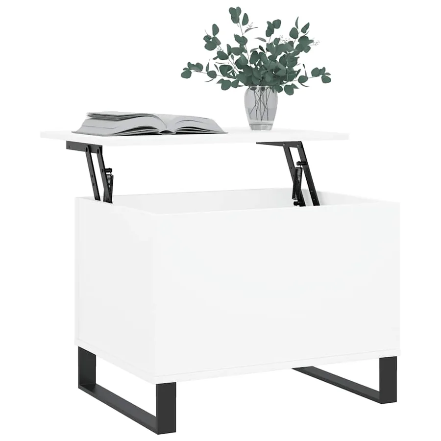 Table basse Blanc 60x44,5x45 cm Bois d'ingénierie - 3