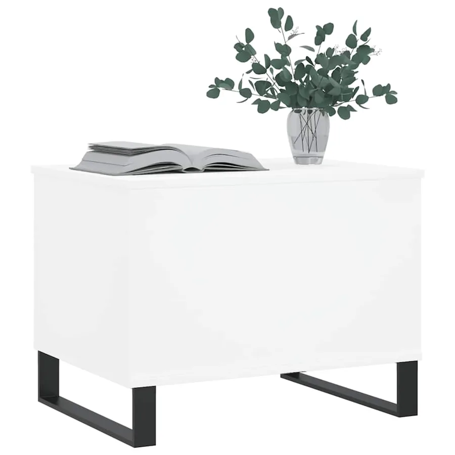Table basse Blanc 60x44,5x45 cm Bois d'ingénierie - 4