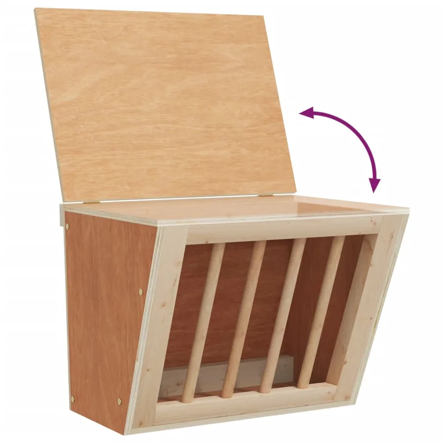 Mangeoire à foin pour lapins 25x18,5x20,5 cm bois massif sapin - 6