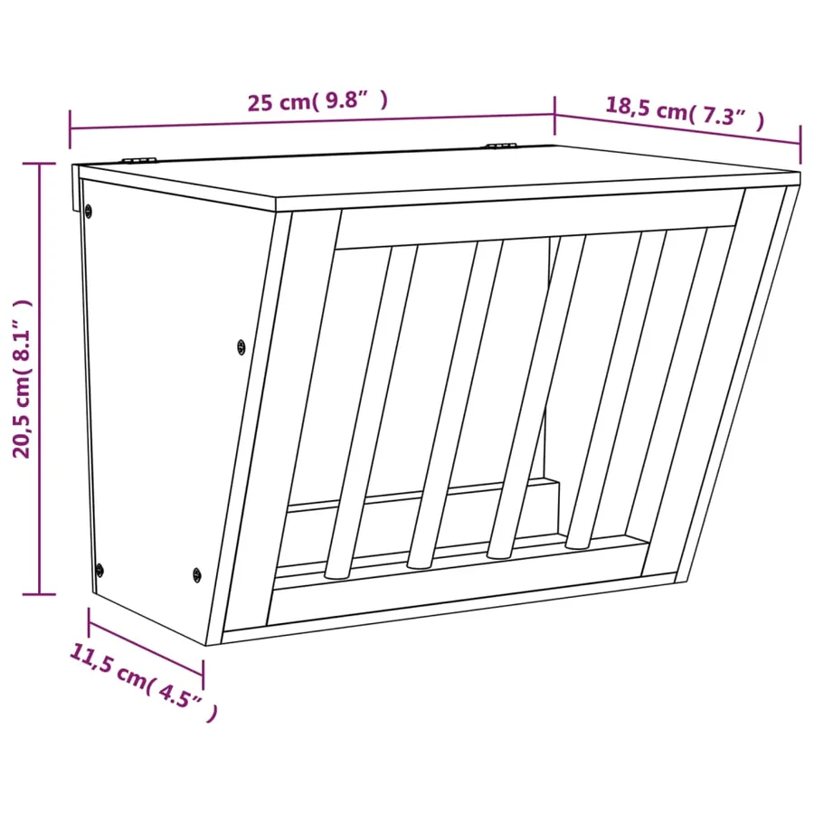 Mangeoire à foin pour lapins 25x18,5x20,5 cm bois massif sapin - 9