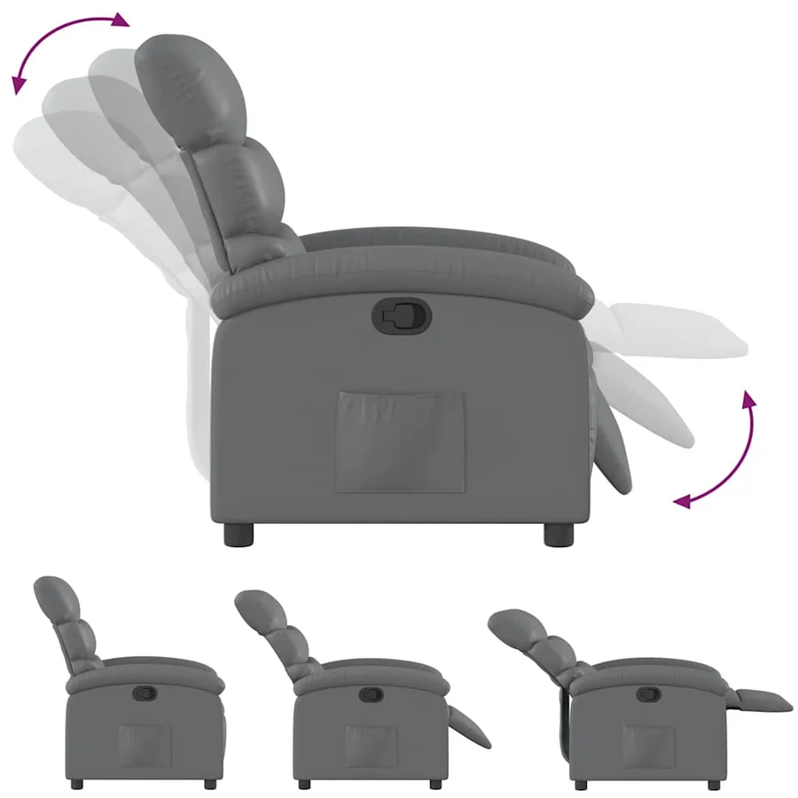 Fauteuil inclinable Gris Similicuir - 7