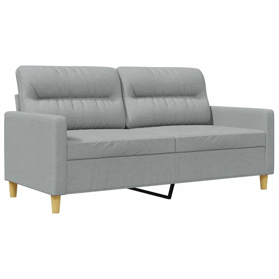 Canapé à 2 places Gris clair 140 cm Tissu - 2