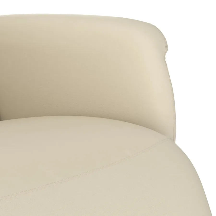 Fauteuil inclinable avec repose-pieds crème similicuir - 7