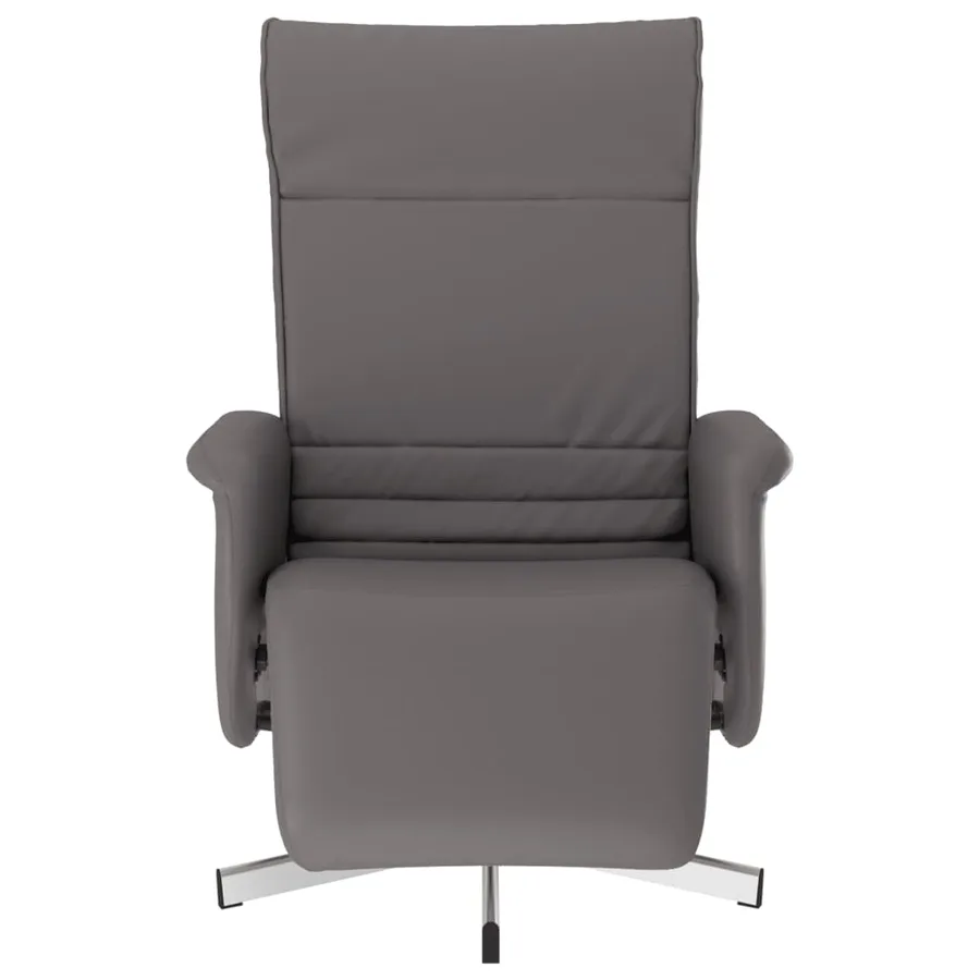 Fauteuil inclinable avec repose-pieds gris similicuir - 3