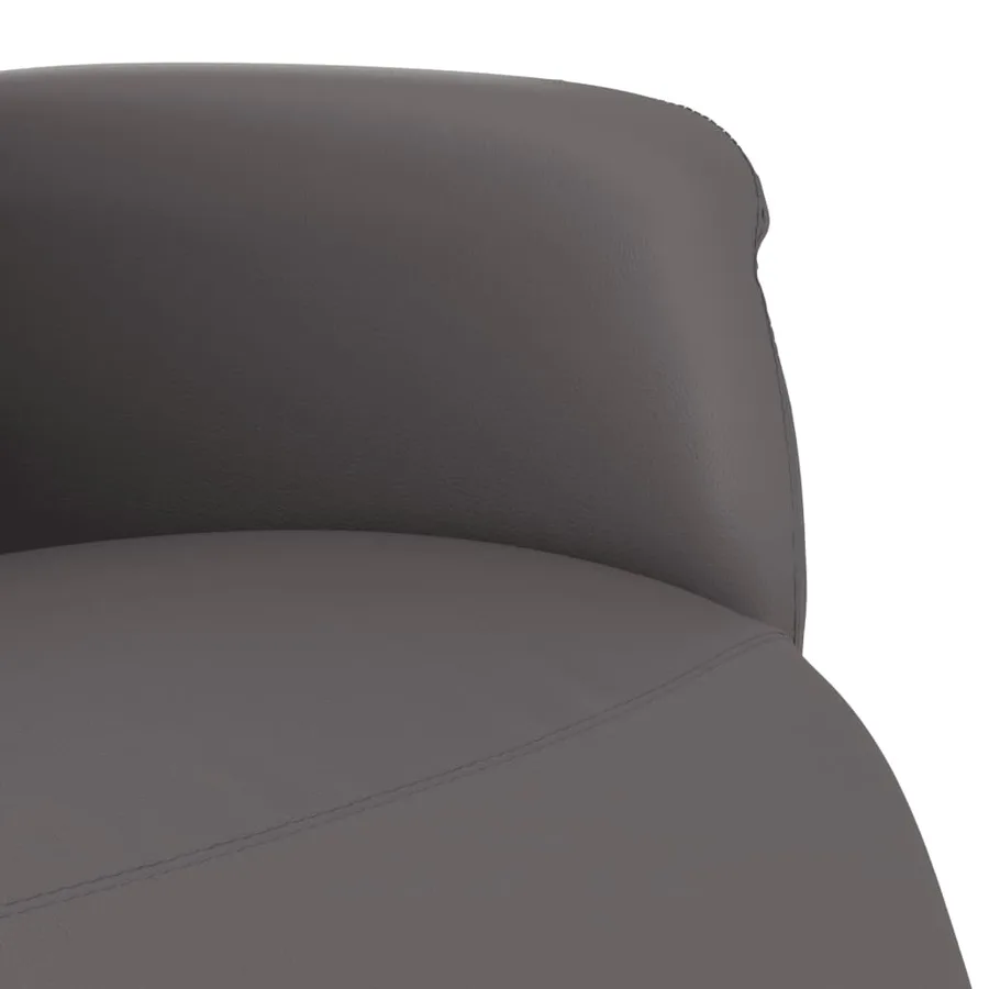 Fauteuil inclinable avec repose-pieds gris similicuir - 7