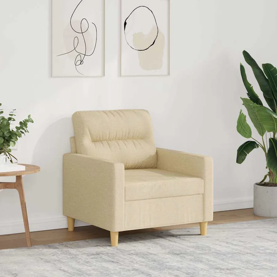 Fauteuil Crème 60 cm Tissu