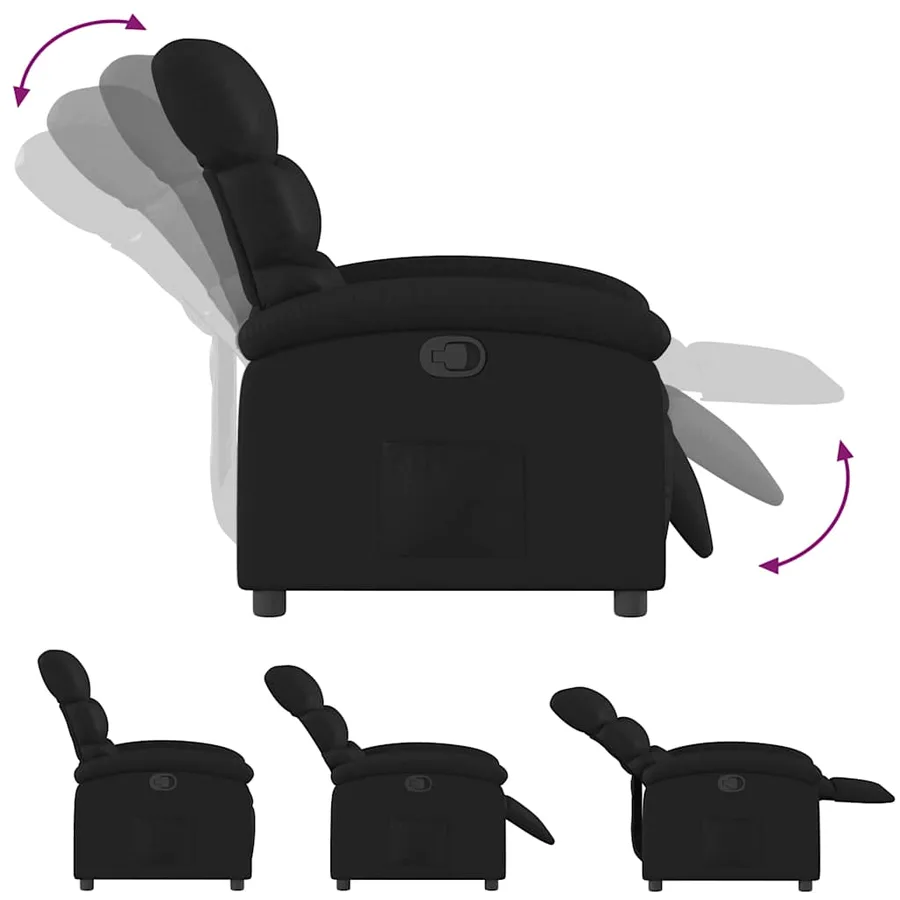 Fauteuil inclinable noir similicuir - 6