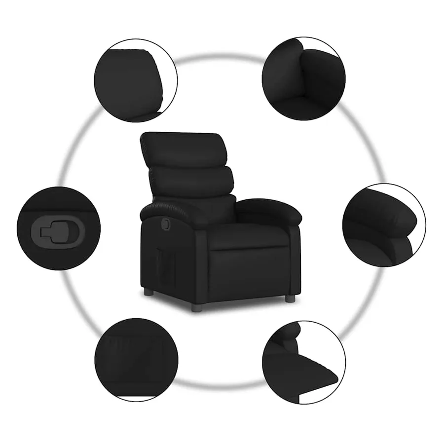 Fauteuil inclinable noir similicuir - 7