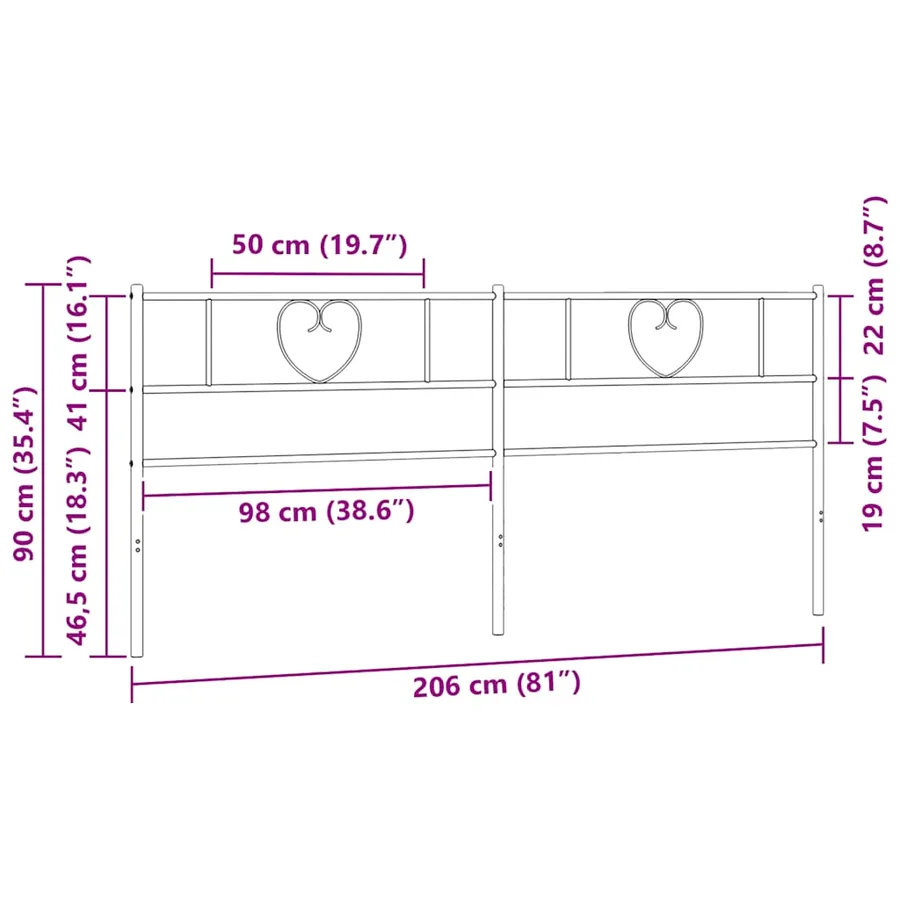Tête de lit de remplacement métal blanc 200 cm - 7