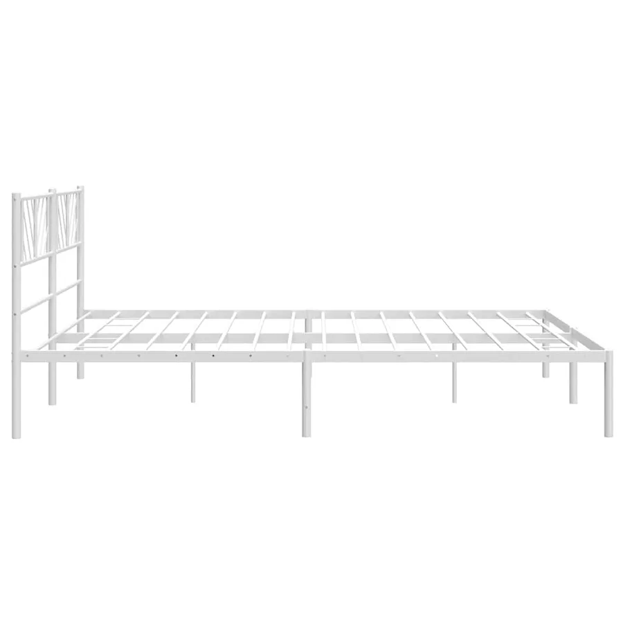 Cadre de lit métal sans matelas et tête de lit blanc 183x213 cm - 7