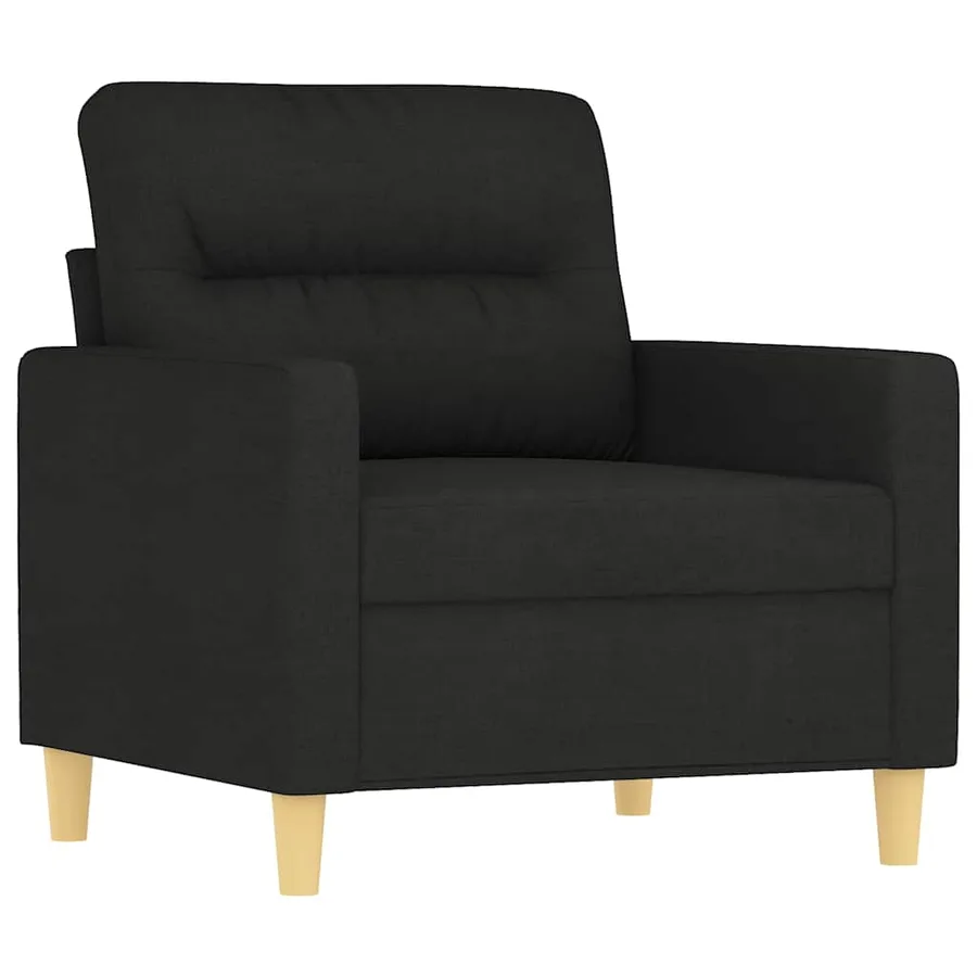 Fauteuil avec repose-pied Noir 60 cm Tissu - 4