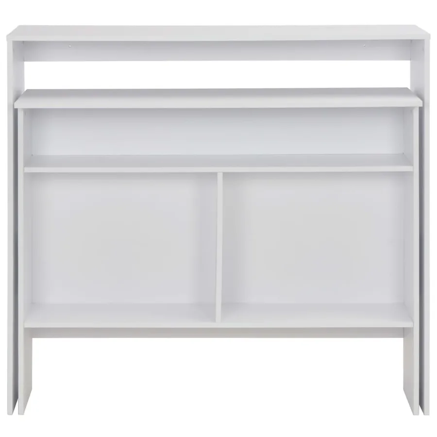 Table de bar avec 2 dessus de table Blanc 130x40x120 cm - 4