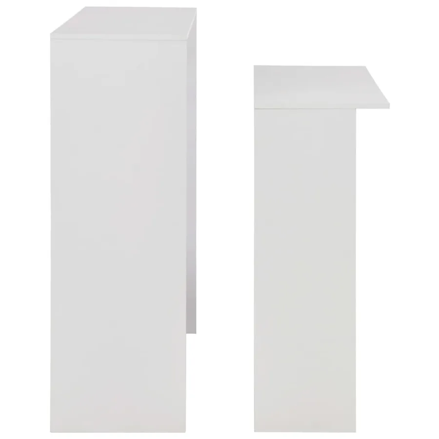 Table de bar avec 2 dessus de table Blanc 130x40x120 cm - 6