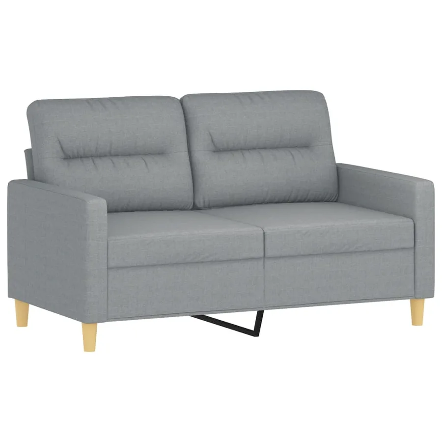 Ensemble de canapés 2 pcs avec coussins Gris clair Tissu - 3
