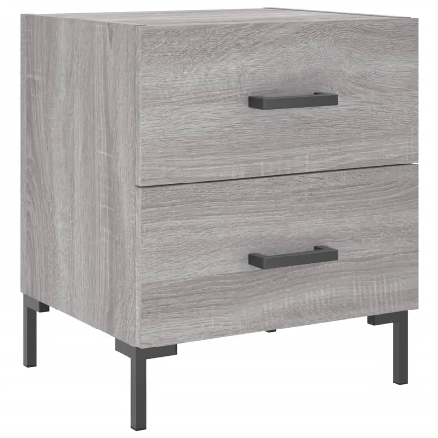 Table de chevet sonoma gris 40x35x47,5 cm bois d’ingénierie - 2