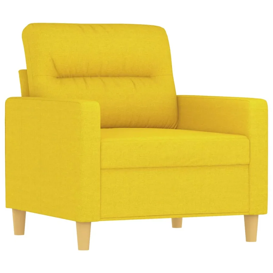 Ensemble de canapés 4 pcs avec coussins jaune clair tissu - 3