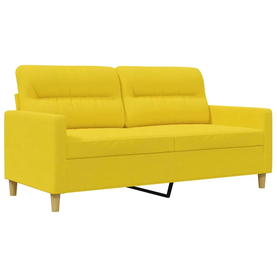 Canapé à 2 places Jaune clair 140 cm Tissu - 2