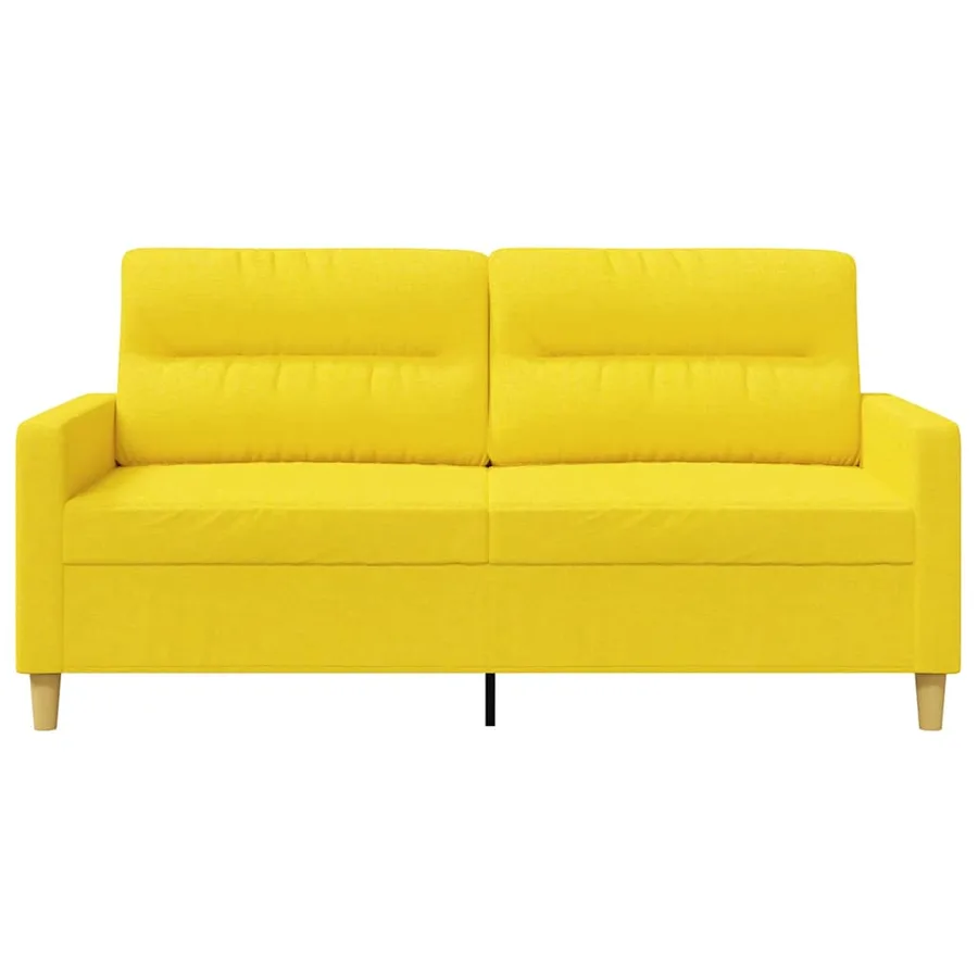 Canapé à 2 places Jaune clair 140 cm Tissu - 4
