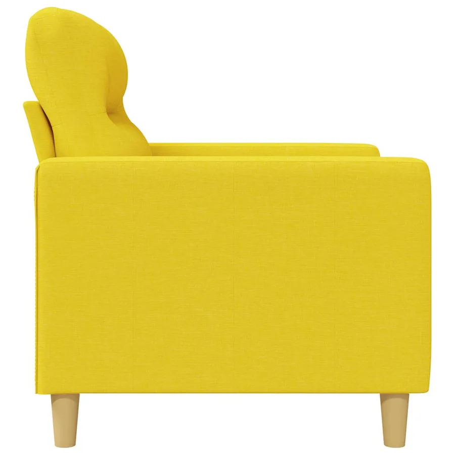 Canapé à 2 places Jaune clair 140 cm Tissu - 5
