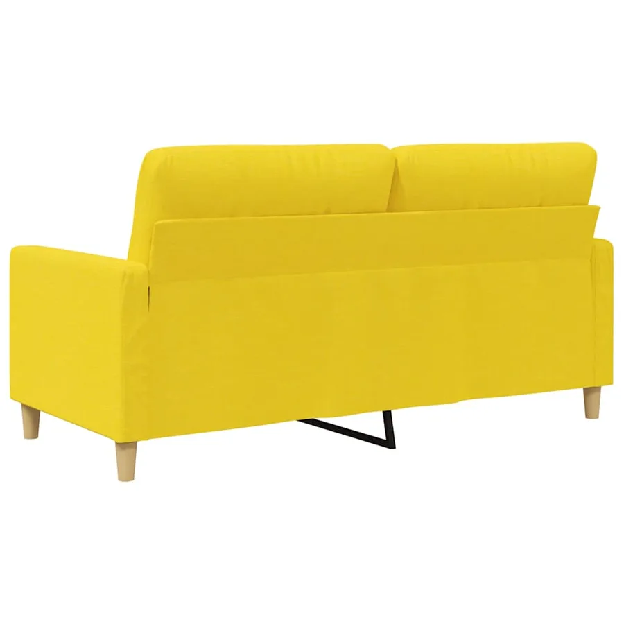Canapé à 2 places Jaune clair 140 cm Tissu - 6