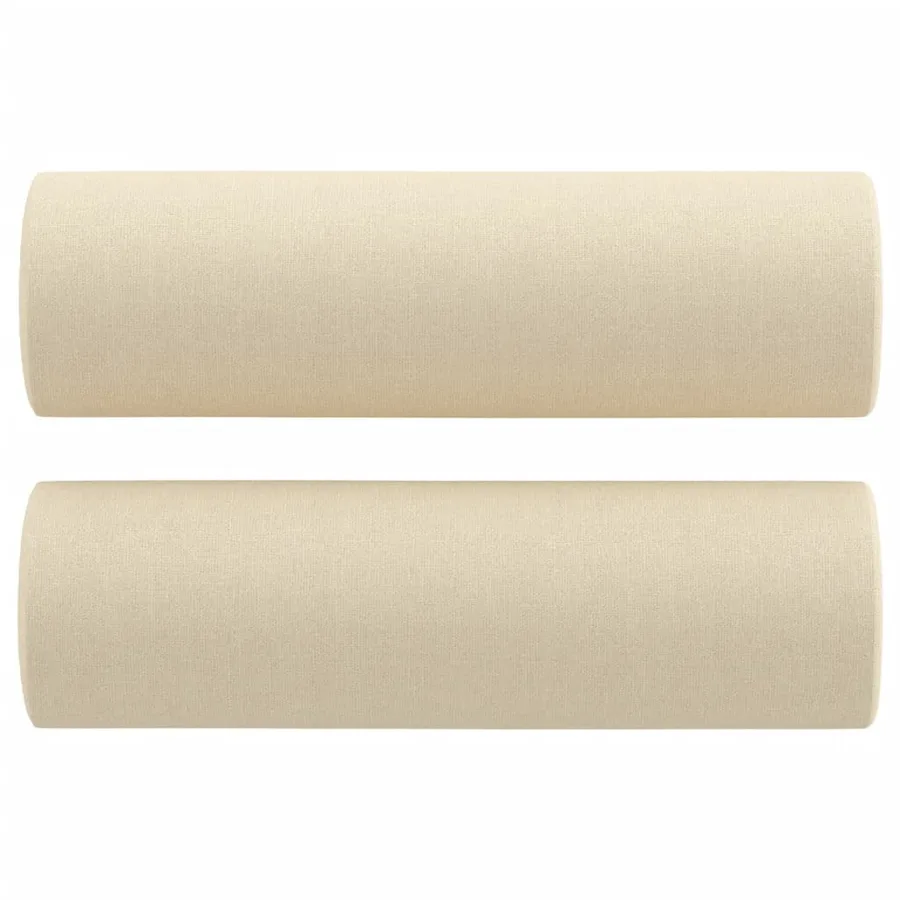 Ensemble de canapés 2 pcs avec coussins crème tissu - 6