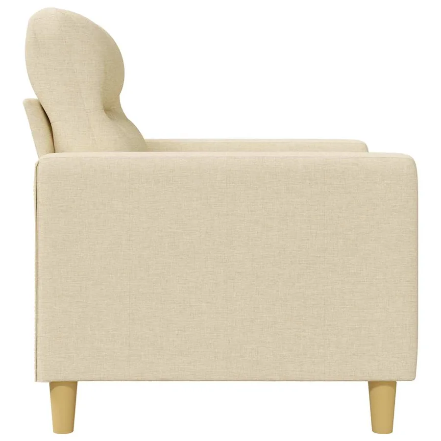 Canapé à 2 places Crème 140 cm Tissu - 5