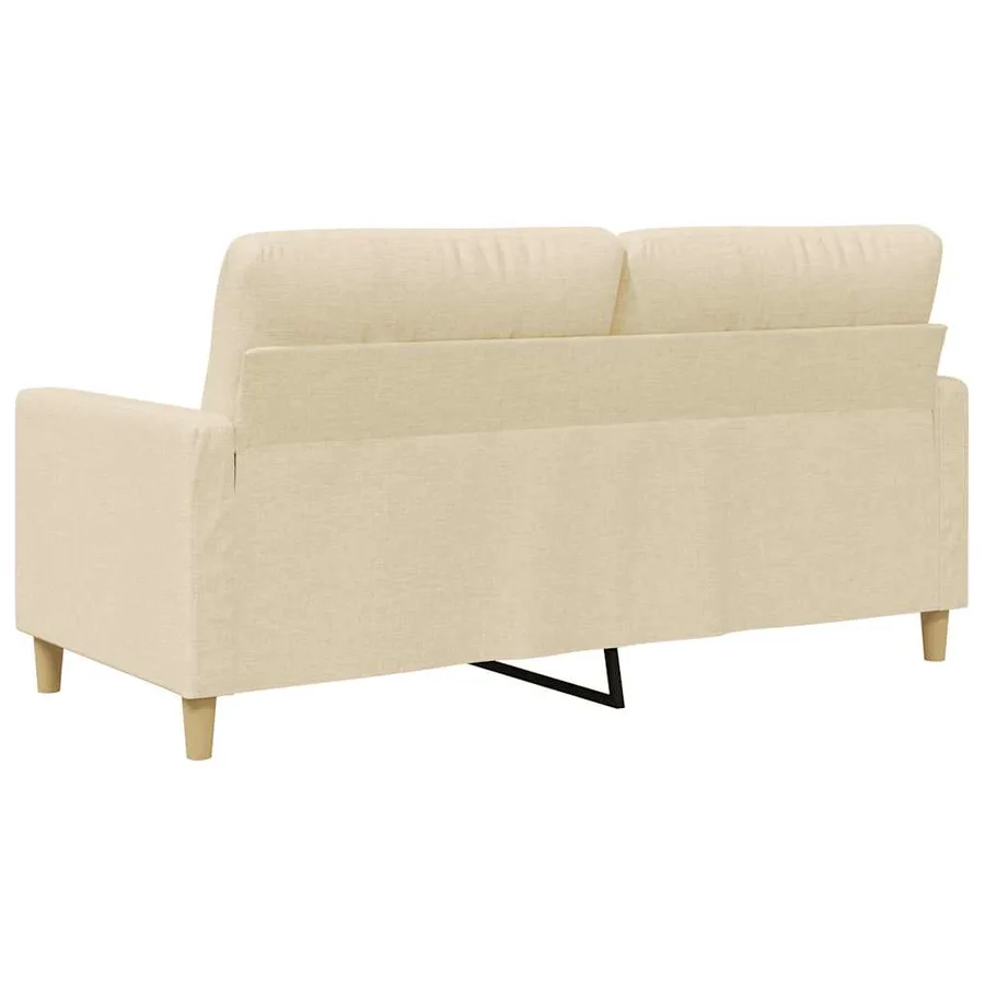 Canapé à 2 places Crème 140 cm Tissu - 6