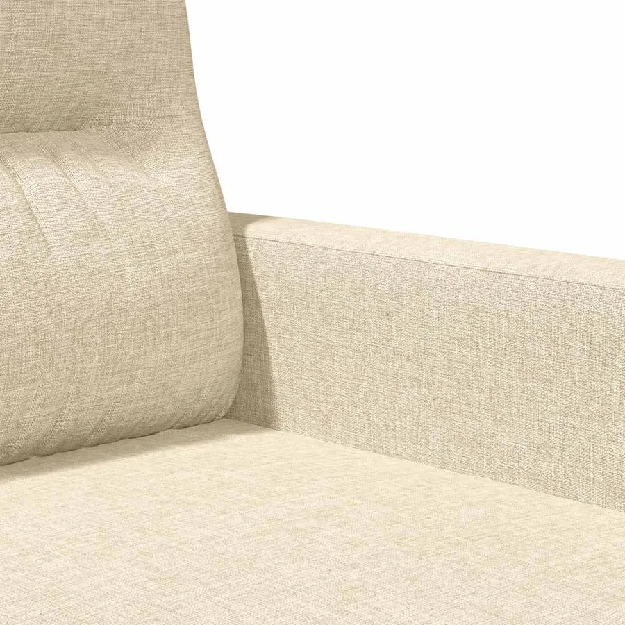 Canapé à 2 places Crème 140 cm Tissu - 7