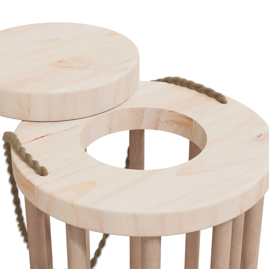 Mangeoire à foin pour lapins Ø15x25,5 cm bois massif de sapin - 6