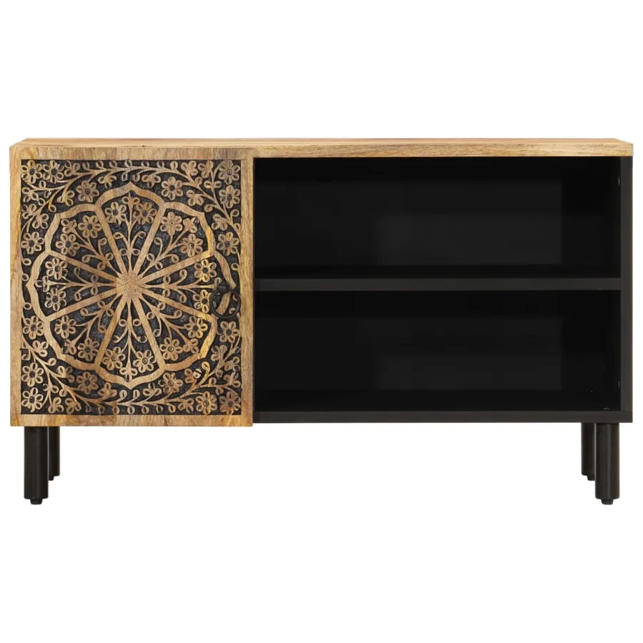 Meuble TV 80x31x46 cm bois massif de manguier - 5