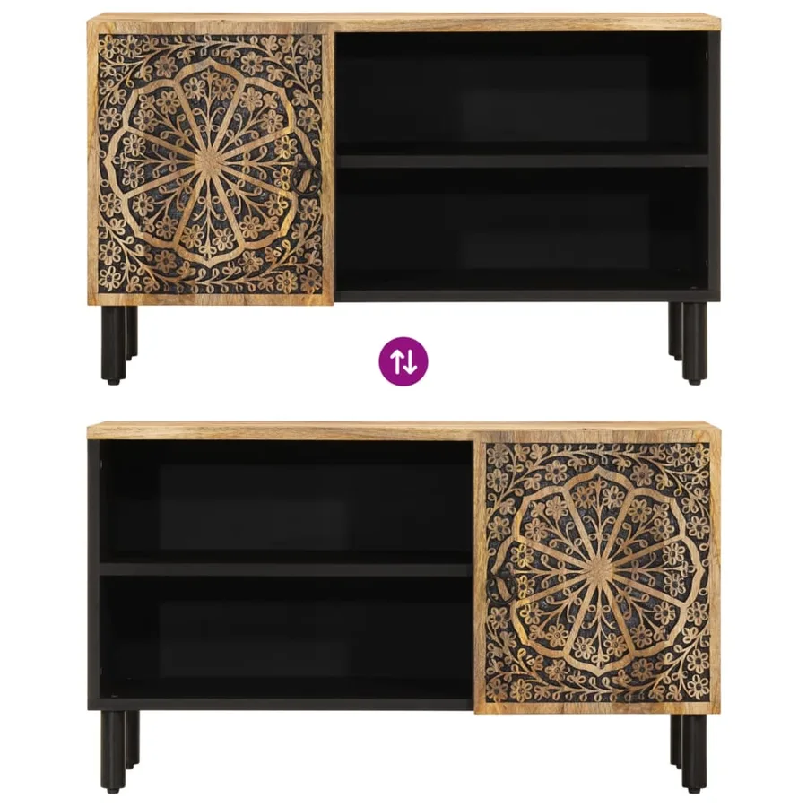 Meuble TV 80x31x46 cm bois massif de manguier - 8