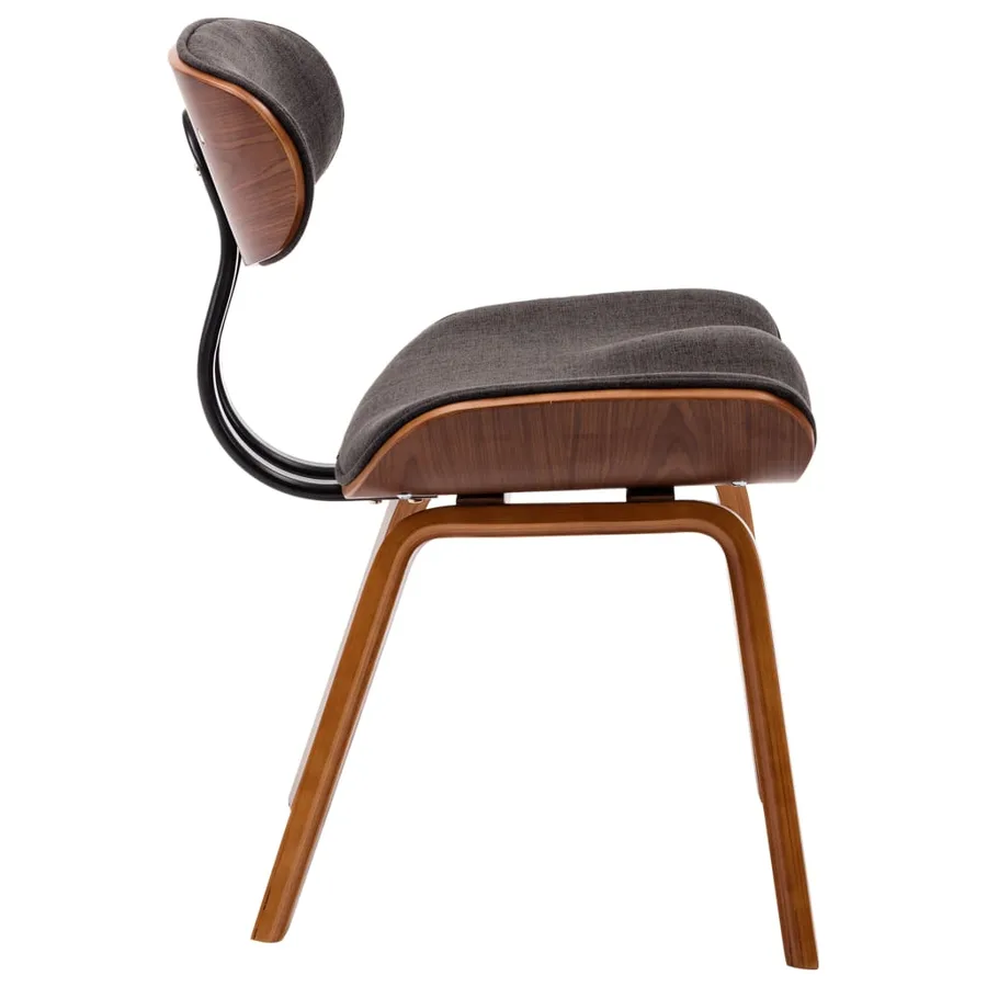 Chaises à manger lot de 2 gris bois courbé et tissu - 5