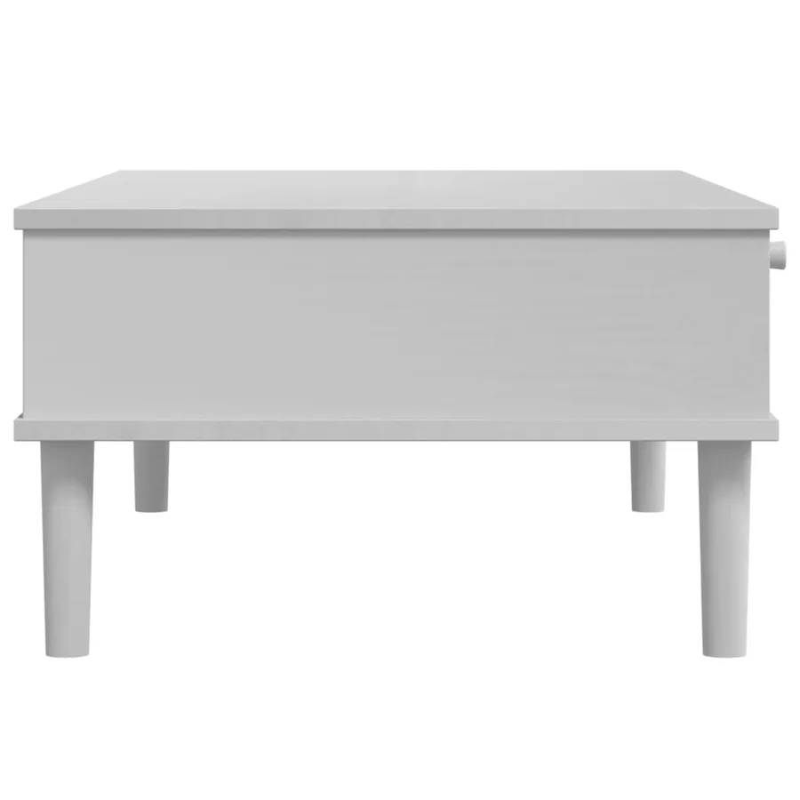 Table basse SENJA aspect rotin blanc 100x55x33 cm bois massif - 7
