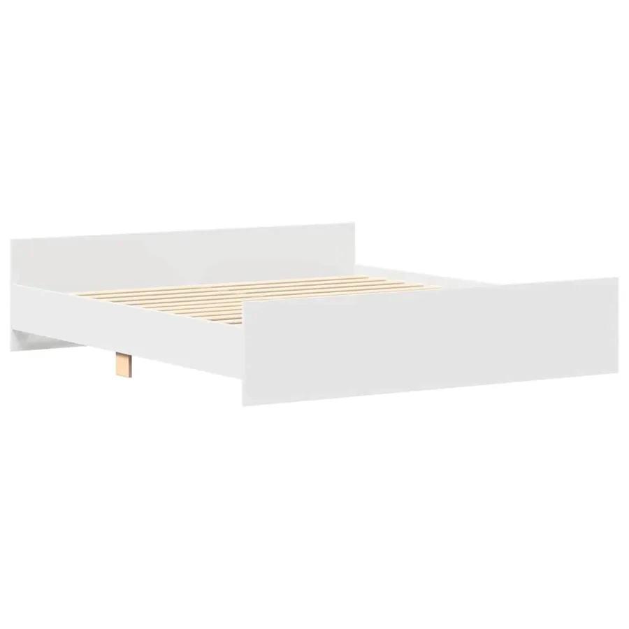 Cadre de lit sans matelas blanc 160x200 cm - 4