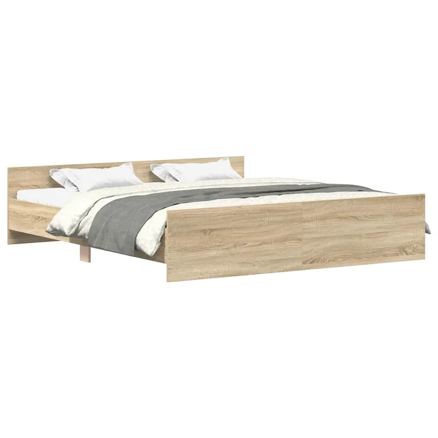 Cadre de lit sans matelas chêne sonoma 160x200 cm - 2