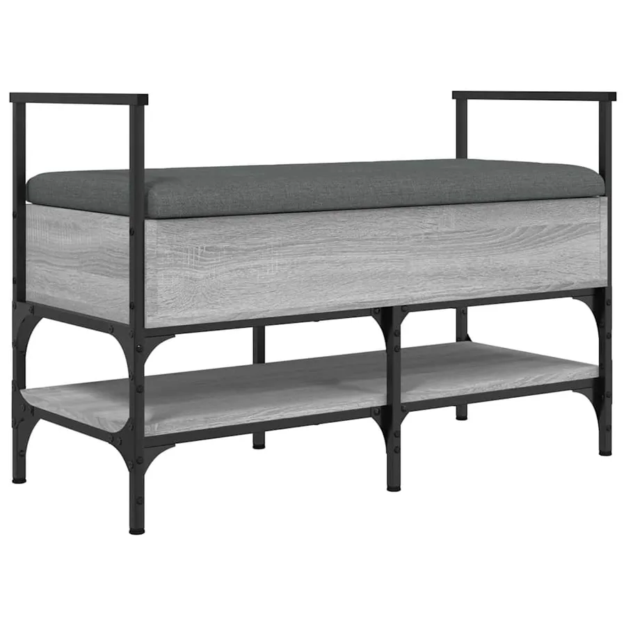 Banc à chaussures sonoma gris 85,5x42x57,5 cm bois d'ingénierie - 2