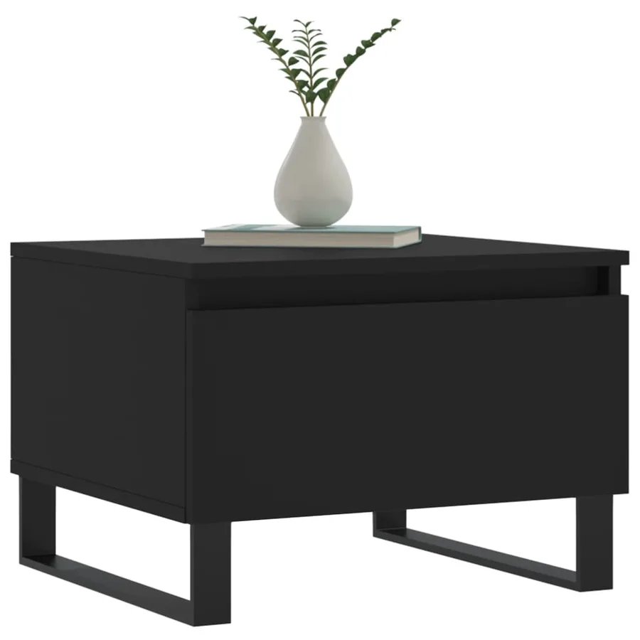 Tables basses 2 pcs noir 50x46x35 cm bois d'ingénierie - 3