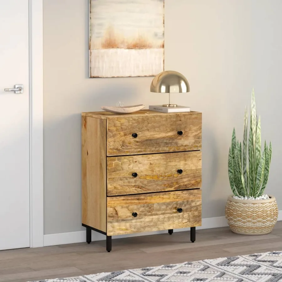 Armoire latérale 60x33x75 cm bois massif de manguier - 3