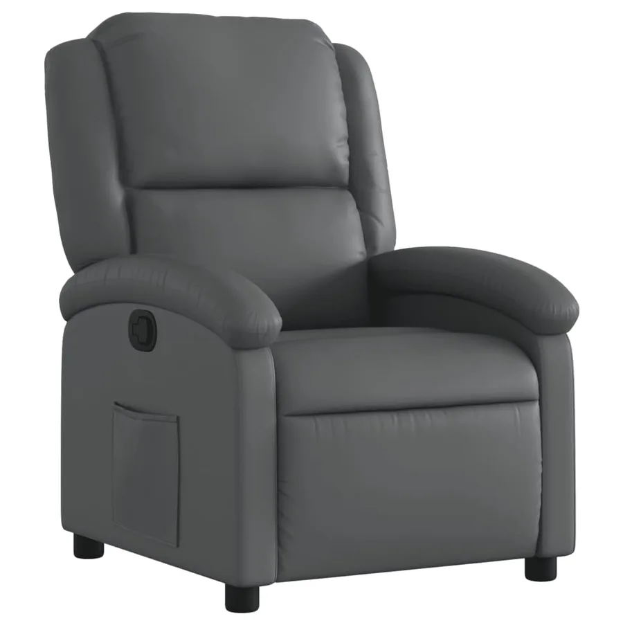 Fauteuil inclinable gris similicuir - 2