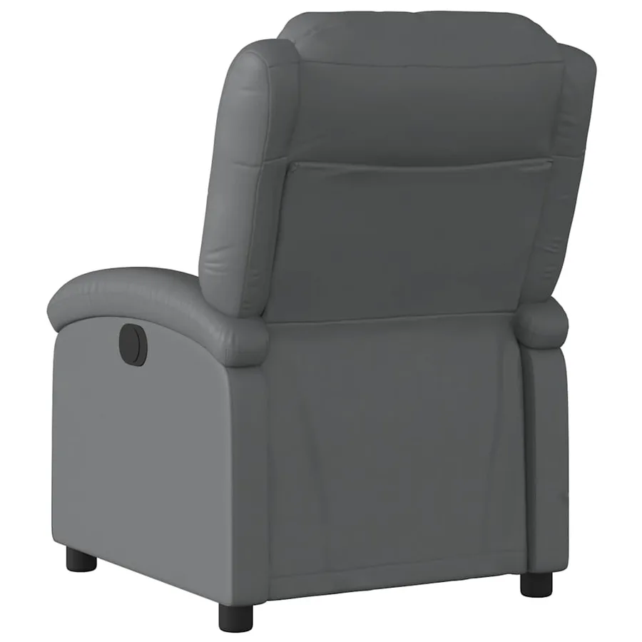 Fauteuil inclinable gris similicuir - 3