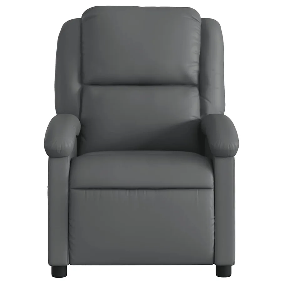 Fauteuil inclinable gris similicuir - 6
