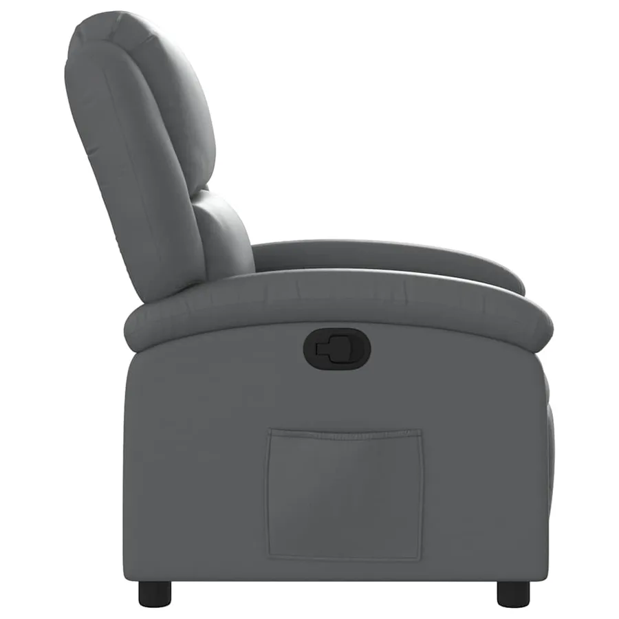 Fauteuil inclinable gris similicuir - 7